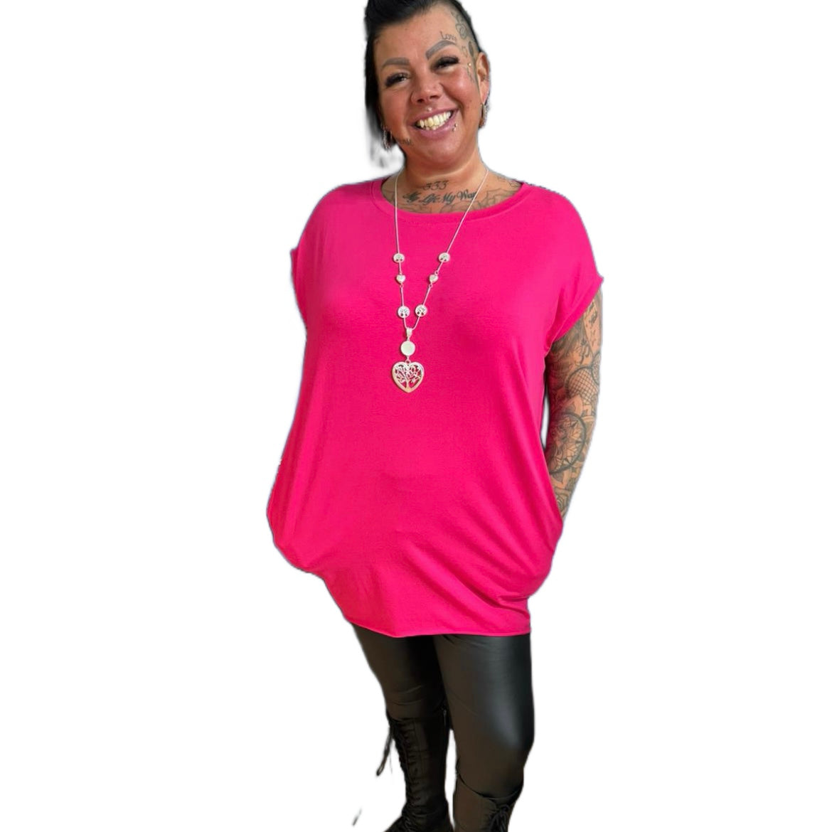 Curvy Hot Pink T-shit